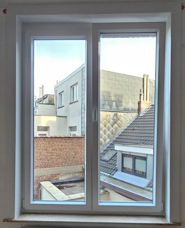 Façade rénovée à Bruxelles