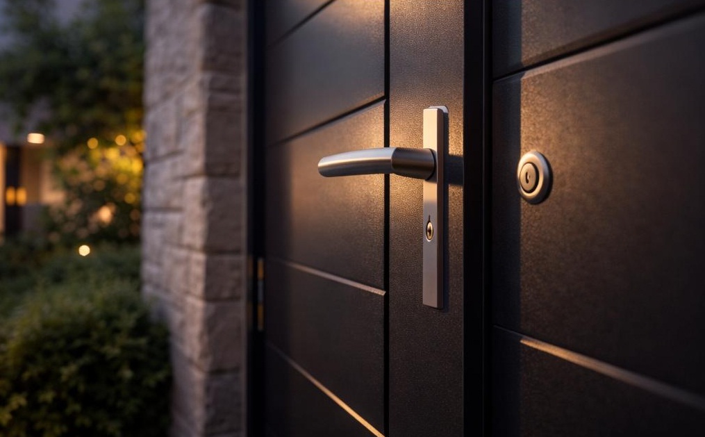 Porte de garage moderne à Bruxelles avec design épuré et finition élégante